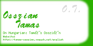 osszian tamas business card